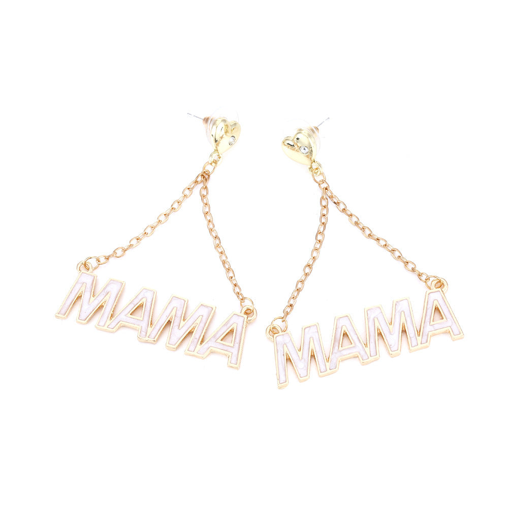 Pendientes de aleación con letras MAMA para el Día de la Madre al por mayor